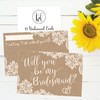 Hadley Designs 15 Will You Be My Bridesmaid Cards Kraft