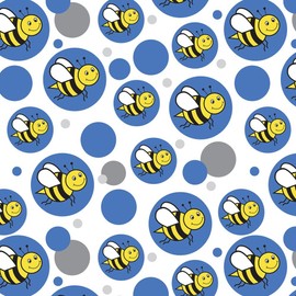 GRAPHICS & MORE Premium Gift Wrap Wrapping Paper Roll Pattern - Happy Bumble Bee Buzz Insect Honey - Blue