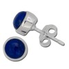I-be, Lapis Lazuli Gemstone 6 mm Round Stud Earrings 925