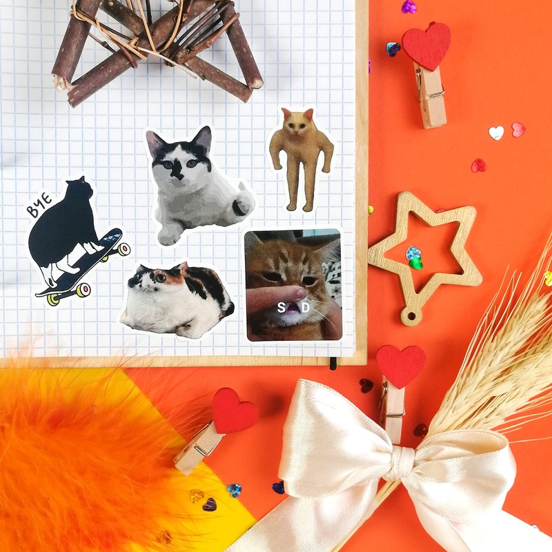 Pack of 100 Cat Meme Stickers, Cat Stickers, Cat Merch,