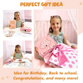 Brightzen Cute Cat Stationery Set – Cat Notebook, Fluffy Pen, Pencils, Pencil Case, Sticky Notepad and Stickers, Best Birthday Present for Girls Age 4 5 6 7 8 9 10 11 years old, Perfect Birthday Gifts