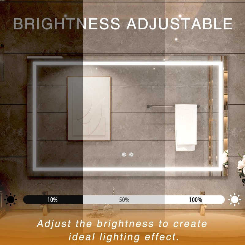 24"x32" LED Bathroom Mirror with Front Lights, Dimmable Vanity Mirror