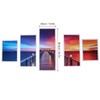 5PCS Frameless Canvas Painting Lakeside Sunset Pattern Wall Art Picture
