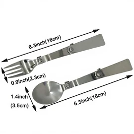 2-Pack Foldable Fork and Spoon Set, Stainless Steel Portable Travel Utensils with 2 Plastic Storage Cases – Compact Folding Spoons & Forks for Camping, Hiking, Picnic, and Outdoors