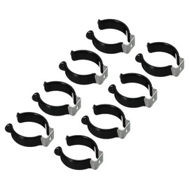 TOP-VIGOR 8 Stück T12 U-Clips, Halterung für LED-Glühbirne, Halterung, Halterung, Edelstahl, Leuchtstoffröhrenhalter, Rohrschellen, Federhalter, Werkzeug-Clips, um Durchhängen zu verhindern, Schwarz