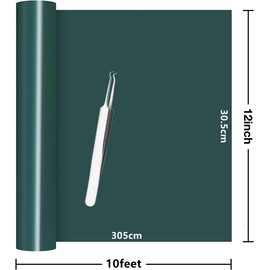 NCRGB Plotter Film Textile 30.5 x 305 cm, Transfer Film Vinyl Film Plotter Iron-On Film for Printing, Flex Film Plotter Textile for DIY T-Shirt and Other Fabrics (Dark Green)