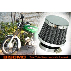 Tuning Sport Air Filter Steel Mesh with Clamp Various Connection Diameter 28 32 35 42 48 52 or 54 mm Compatible with Motorcycle Scooter Quad (32 mm)