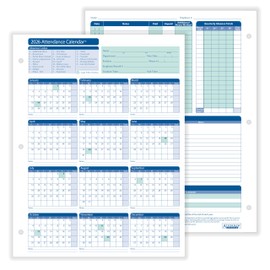 ComplyRight 2026 Attendance Calendar Card, White, Pack of 50