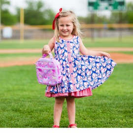 mibasies Kids Lunch Box for Girls Toddler, Insulated and Reusable Lunch Bag for School, Castle Unicorn