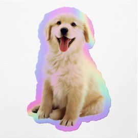 Holographic Decal Stickers of Cute Dog Premium Waterproof Vinyl Decal Stickers for Laptop Phone Accessory Helmet Car Window Mug Tuber Cup Door Wall Decoration ANDVER3g9437bHO