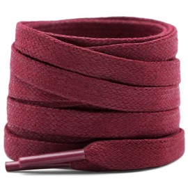 YFINE Flat Waxed Shoe Laces: Sneakers Shoelaces for Men&Women Boot - 2 Pair, 01 White, 39 Inch (100CM)