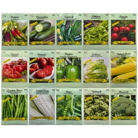 15 Pack Vegetable Garden Seeds - Deluxe Heirloom Variety Pack, Non-GMO, Perfect for Home Gardening and Planting