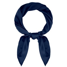 Pistha 27.5 inch Satin scarf Square Ribbon Neck Scarf (Navy blue, 27.5 * 27.5 inch)