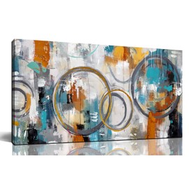 JKWALL77 Abstract Painting for Living Room Canvas - Modern Art Work for Office Walls Ready to Hang 20" x 40"