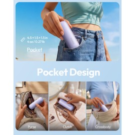 Gaiatop Portable Handheld Fan, 3 in 1 Mini Fan Handheld [17h Max Cooling], Foldable Personal Fans Pocket Design USB Rechargeable Travel Fans Lash Trip Summer Essential Cute Gifts for Women Girl Purple