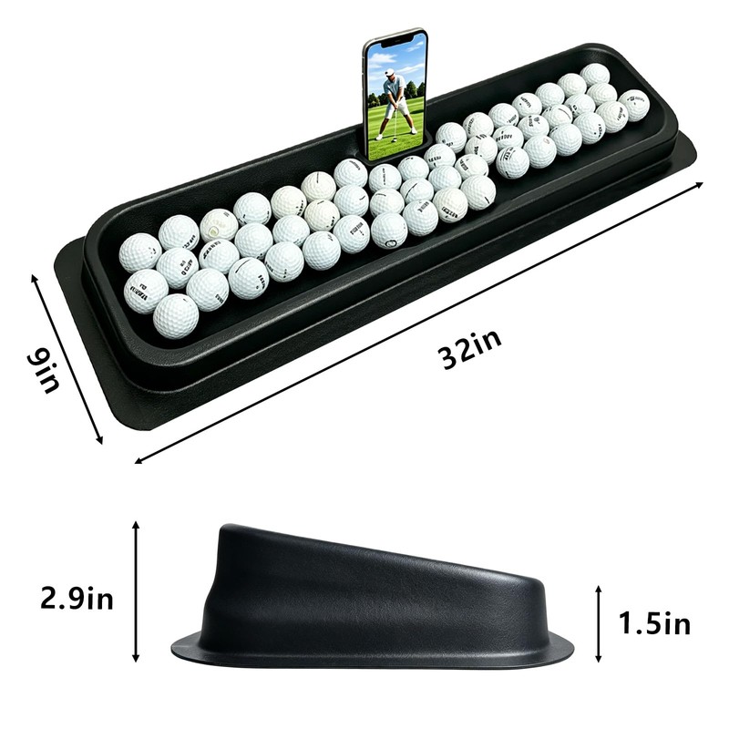 GCDZFYG 100-Ball Golf Tray with Phone Stand & Drainage Holes