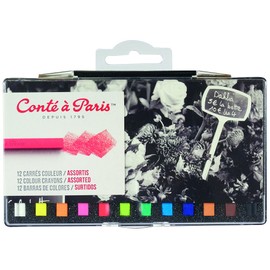 Conté à Paris Colour Carre Crayons - Assorted Colours (Pack of 12)