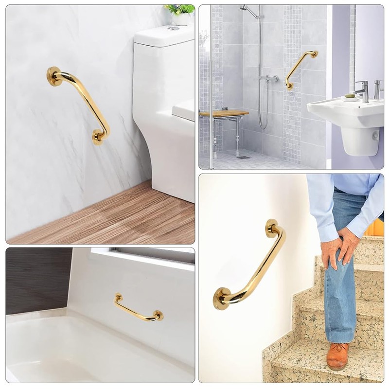 ZPSHYD Gold Bathroom Grab Bar Set - 30cm Handrail Grab