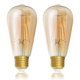 FLSNT LED Bulb, E26 Base, 60W Equivalent, 2200K, Bulb Color, 650lm, Edison Bulb, Filament Bulb, Brown, Chandelier, Retro Bulb, Atmosphere, High Color Rendering Type, Non-Dimmable Type, PSE Certified,