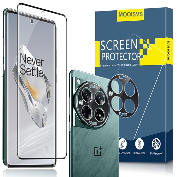 MOOISVS 2+2Pack For OnePlus 12 Tempered Glass Screen Protector+Camera Lens