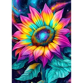 DPHERO Sunflowers Diamond Painting Kits for Beginners Adults,5D DIY Flowers Diamond Art Kits,Round Full Drill Fantasy Diamond Painting Art,DIY Painting by Numbers Diamond Art Painting 12x16 inch