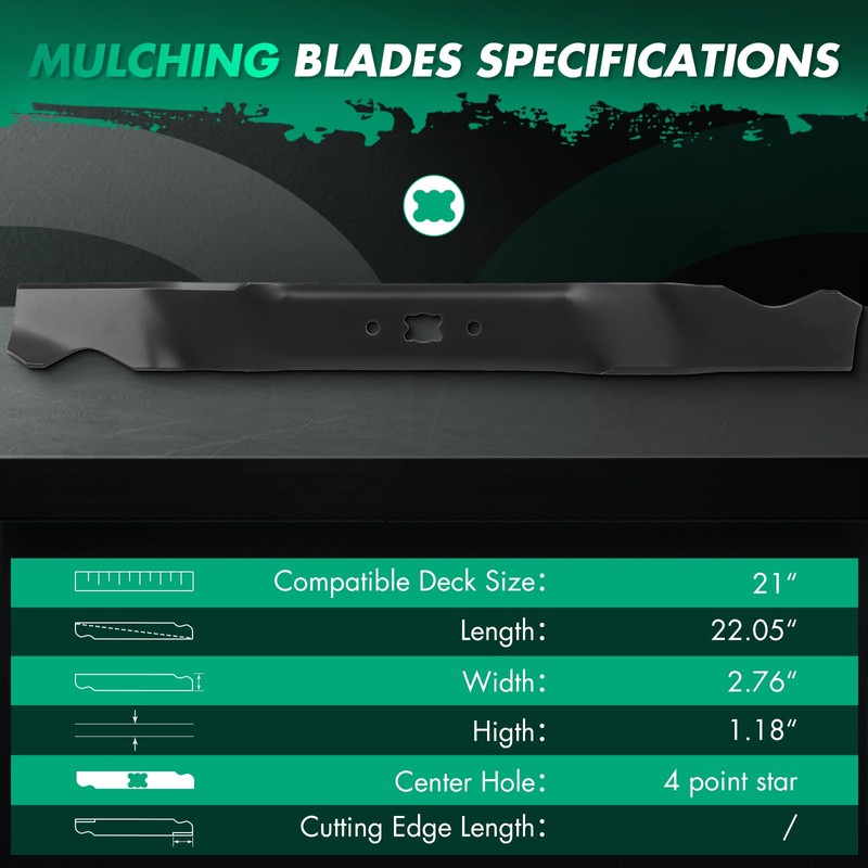 SCITOO 2pcs 21 Inches Deck Mower Blades for MTD/for Cub
