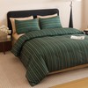 honey qiao Green Striped Comforter Set Queen Size - 100%