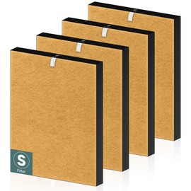 PETOX C545 Pet Care Replacement Filter S Compatible with Winix C545 Air Purifier and Winix C545 Replacement Filter S 1712-0096-00 and 2522-0058-00, 4 Pack High Efficiency H13 Ture Filter, Yellow