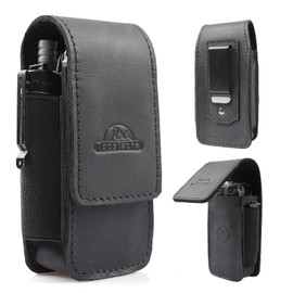Topstache Multitool Sheath with Belt Clip - EDC Belt Organizer Multi Tool Case - Leather Multitool Holster for Belt - Magnetic Closure Leather Multitool Pouch Fits Folding Tool, Black