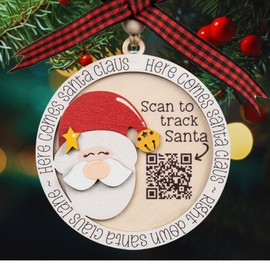 Santa Tracker Christmas Ornament, Holiday Christmas Countdown, Decorative Hanging Ornament, Christmas, Decorative Hanging Ornament Christmas, Wood Ornaments for Christmas Tree