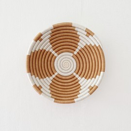 Small African Basket- Sumve/Rwanda Basket/Woven Bowl/Sisal & Sweetgrass Basket/Tan, White