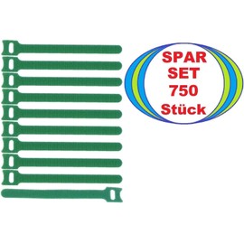 750 x Velcro Cable Ties 150 x 22 mm Green Velcro Cable Ties - Resealable / Reusable (750, 150 x 22 mm Green)