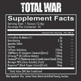 Pre Entreno Redcon1 Total War Frambuesa Azul  Blue Raspberry Pre Workout, 441g                                                                        