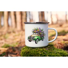 MAXIKIWI Langlebige Emaille-Kaffee- oder Tee-Camping-Tasse für drinnen und draußen, Mardi Gras Thema, 3–350 ml