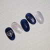 Midnight Sparkle Handmade Nail Tips - Almond Long / 미드나잇