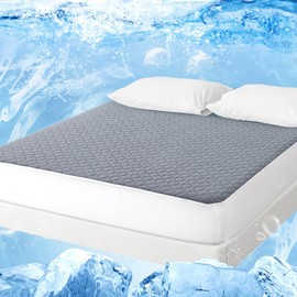 EASELAND King Size Cooling Mattress Topper Summer Mattress Pad for Hot Sleepers and Night Sweats Instant Cooling Fiber Pillow Top Mattress Cover 8-21" Deep Pocket(78x80 Inches,Gray)