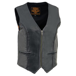 Milwaukee Leather Premium Motorcycle Biker Rider Leather Vest for Women |LKL|ML|MLL|SH - Small