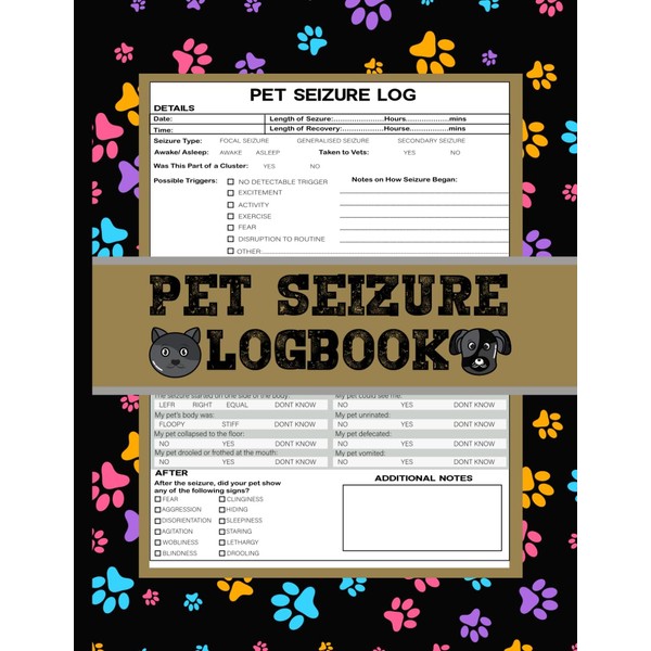  Pet Seizure Logbook: A logbook to keep track of