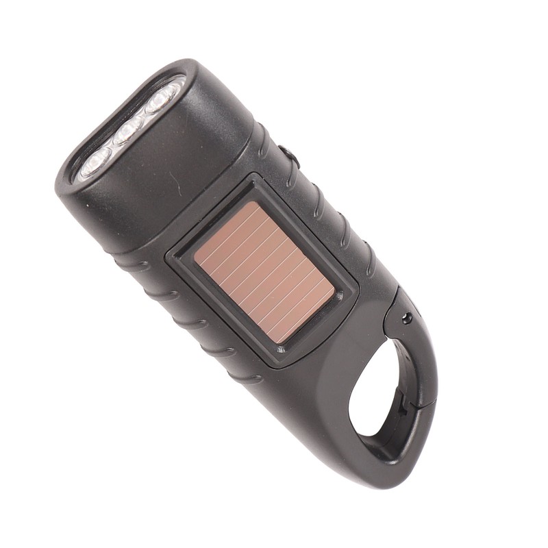 Hand Crank Solar Powered Rechargeable Flashlight Mini Solar Flashlight for