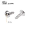 sourcing map 2x8mm Self Tapping Screws Phillips Pan Head with