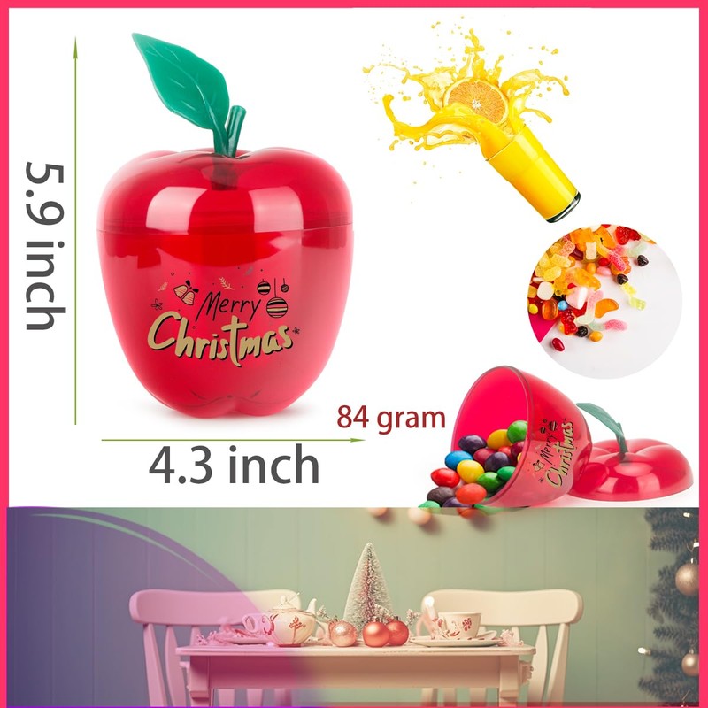 heffiso Large Apple Shape Cookie Jars, Large Plastic Candy Jars