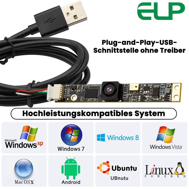 G 8MP USB Camera Module with Microphone Wide Angle PC