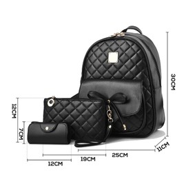 EVEOUT Women's Fashion Backpack PU Leather 3-PCS Backpack Casual Rucksack for Girls