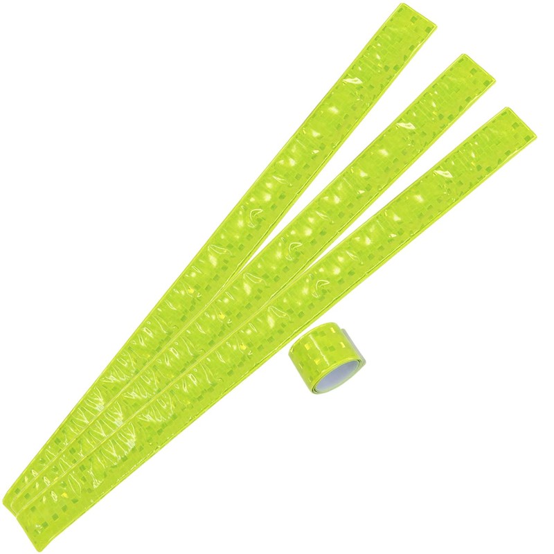 com-four® 5-piece reflector set, stretchy reflective tape and snap bracelets
