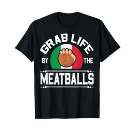 Funny Meatball Italian Food Italy Flag Shirt T-Shirt