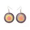 Idin Handmade Earrings - Organic colourful wooden hoop drop earrings
