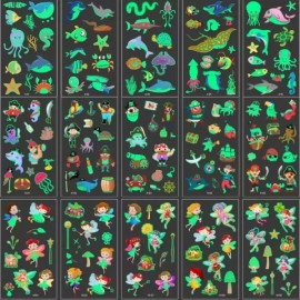 야광 타투스티커 문신 헤나 페이스페인팅 마스크데코 wGD1+4nGm Glow-in-the-Dark Tattoo Stickers, Henna, Face Painting, Mask Deco wGD1+4nGm [Pirate K-5 type]