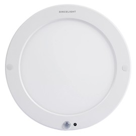 SINCELIGHT PIR LED Motion Sensor Ceiling Mounted Light Fixture, 18W Ultrathin Panel Shape, ON/Off Automatic, Dual Sensor Mode Switchable
