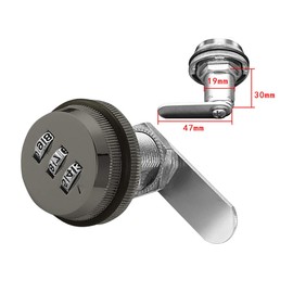 3 Digit Code Combination Cam Lock 30mm Password Coded Locks Zinc Alloy Coded Security Lock for Box Cabinet Mailbox Drawer Door Furniture Gun Color