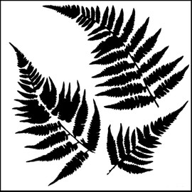 The Crafters Workshop Reusable Stencils for Crafts, Art, Journaling, Scrapbooking, Card Making, Airbrushing, Painting or Mixed Media, 2 Pk, 6" x 6", Ferns/Art is